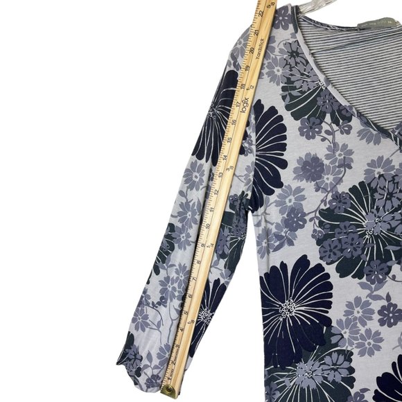 Per Una Dress Size 14 V-Neck Knee Length Floral 3/4 Sleeve Stretchy Fit & Flare - Picture 2 of 4